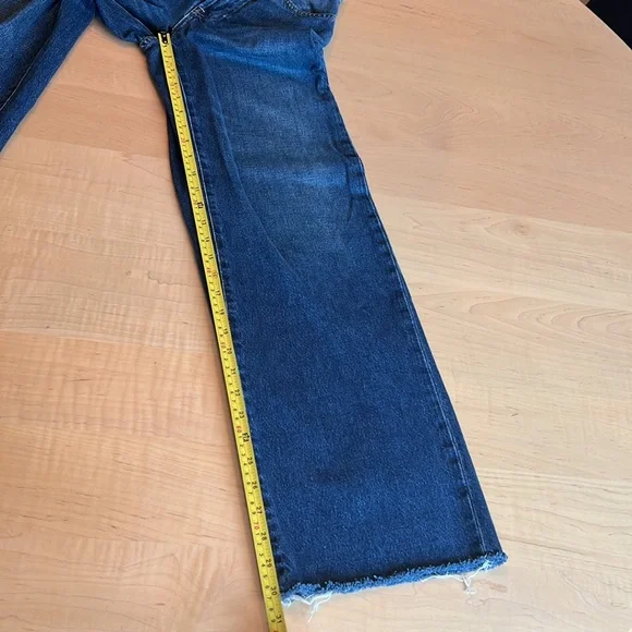 BUCK MASON Wide Leg Button Fly High Waisted Denim Deck Jean - Picture 9 of 10